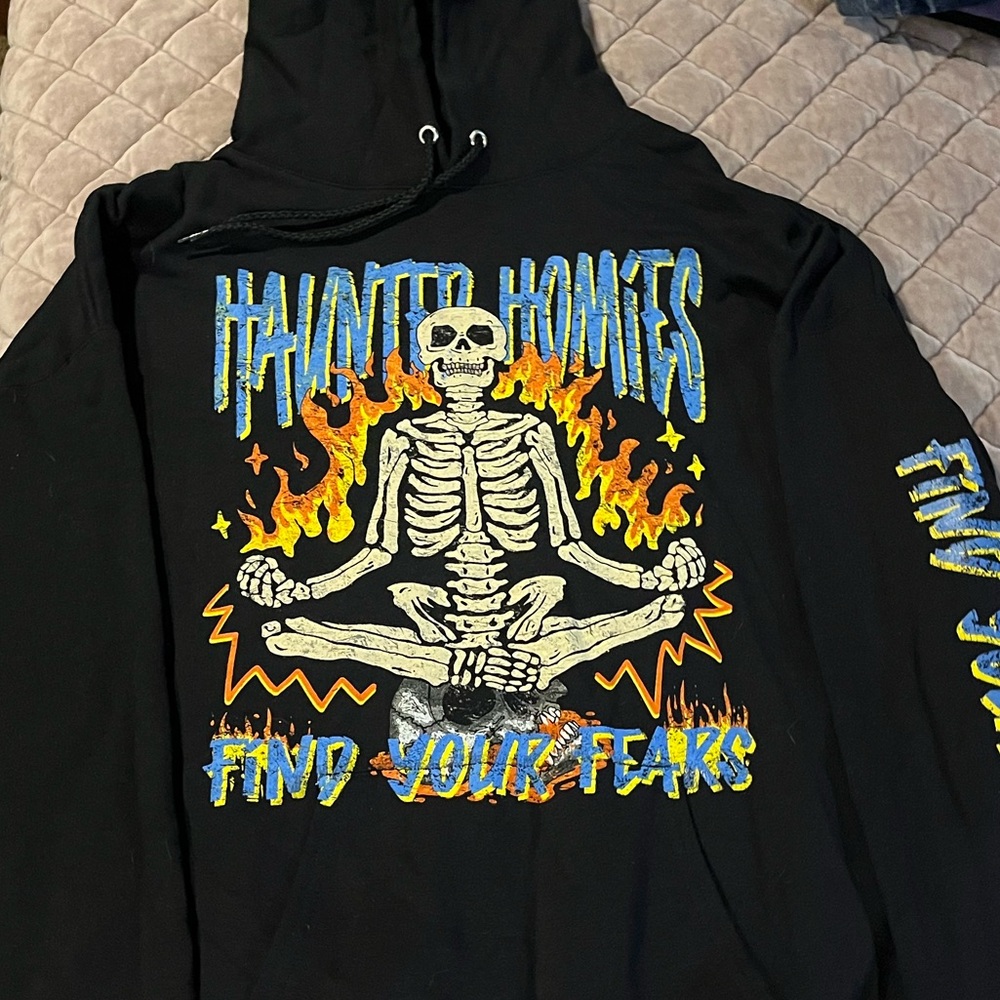 Send It Society Haunted Homies  Black Hoodie with Skeleton Design